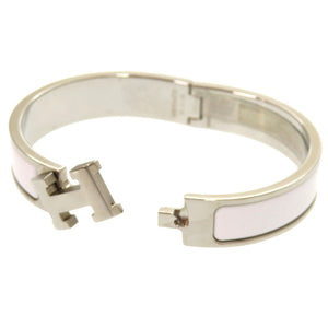 美品 エルメス クリックH クリッククラックPM ホワイト シルバー金具 ブレスレット 0835 【中古】 HERMES