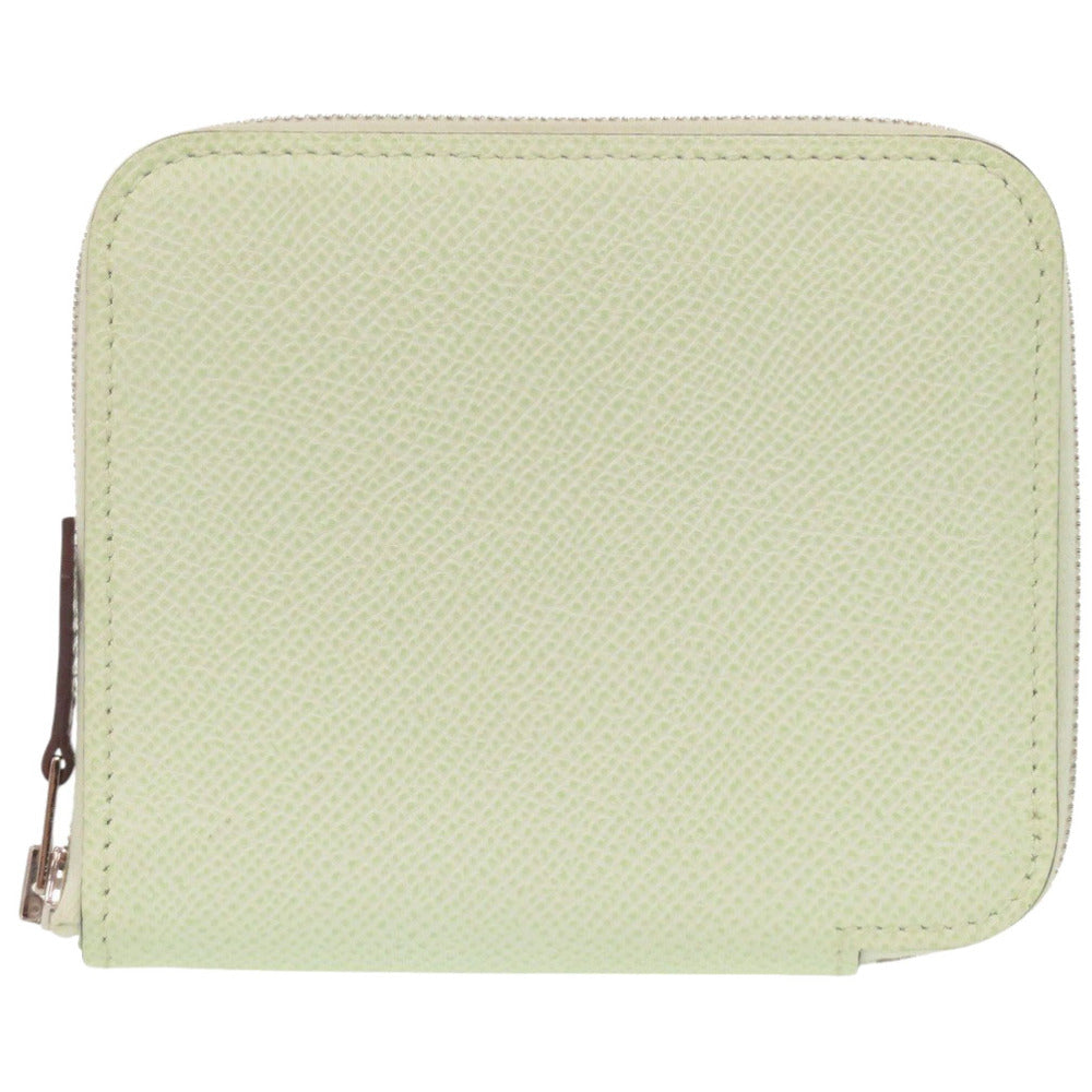 美品 エルメス アザップ シルクイン コンパクト ヴォーエプソン/シルク ヴェールフィズ シルバー金具 B刻印(2023年製) コインケース 財布 0836【中古】HERMES