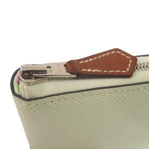 美品 エルメス アザップ シルクイン コンパクト ヴォーエプソン/シルク ヴェールフィズ シルバー金具 B刻印(2023年製) コインケース 財布 0836【中古】HERMES