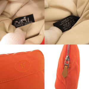 新品同様 エルメス ボリードポーチ 20 PM コットン オレンジ ポーチ 0837【中古】HERMES