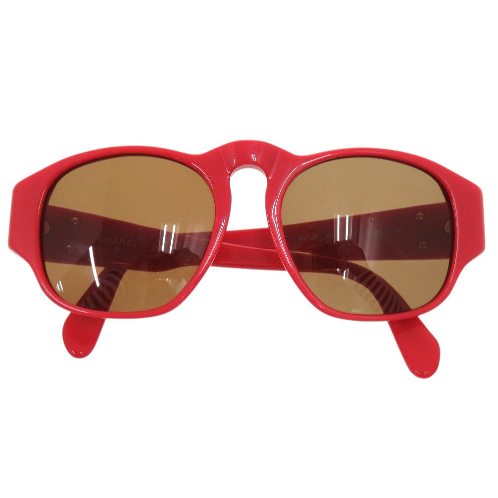 シャネル マトラッセ ココマーク プラスチック レッド サングラス 赤 0844【中古】CHANEL