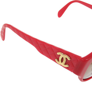 シャネル マトラッセ ココマーク プラスチック レッド サングラス 赤 0844【中古】CHANEL