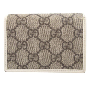 美品 グッチ 621887 ホースビット GGスプリーム レザー ベージュ コンパクトウォレット 2つ折り財布 財布 0855【中古】GUCCI