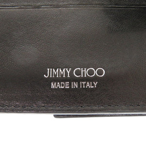 美品 ジミーチュウ フリーダ スタースタッズ レザー スタッズ ブラック 二つ折り財布 0858【中古】JIMMY CHOO