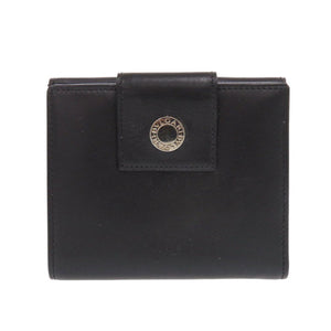 美品 ブルガリ レザー ブラック 二つ折り財布 黒 0859【中古】BVLGARI