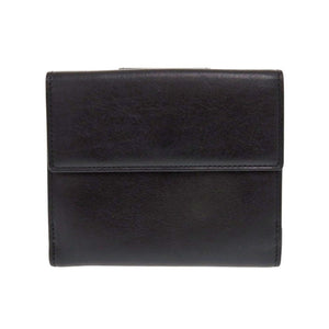美品 ブルガリ レザー ブラック 二つ折り財布 黒 0859【中古】BVLGARI