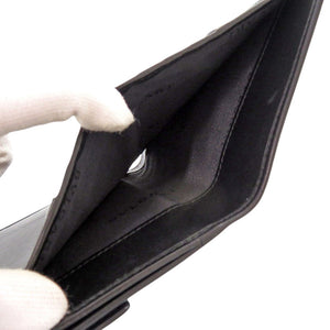 美品 ブルガリ レザー ブラック 二つ折り財布 黒 0859【中古】BVLGARI