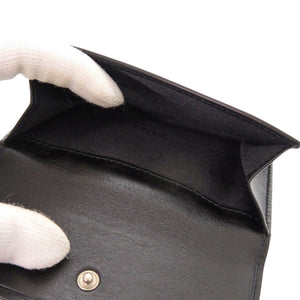 美品 ブルガリ レザー ブラック 二つ折り財布 黒 0859【中古】BVLGARI