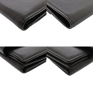 美品 ブルガリ レザー ブラック 二つ折り財布 黒 0859【中古】BVLGARI