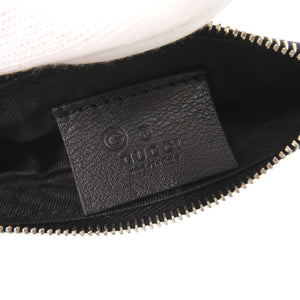 新品同様 グッチ マイクロ グッチシマ キーリング付き 544476 レザー ブラック コインケース 0860【中古】GUCCI