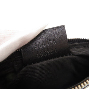 新品同様 グッチ マイクロ グッチシマ キーリング付き 544476 レザー ブラック コインケース 0860【中古】GUCCI