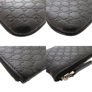 新品同様 グッチ マイクロ グッチシマ キーリング付き 544476 レザー ブラック コインケース 0860【中古】GUCCI