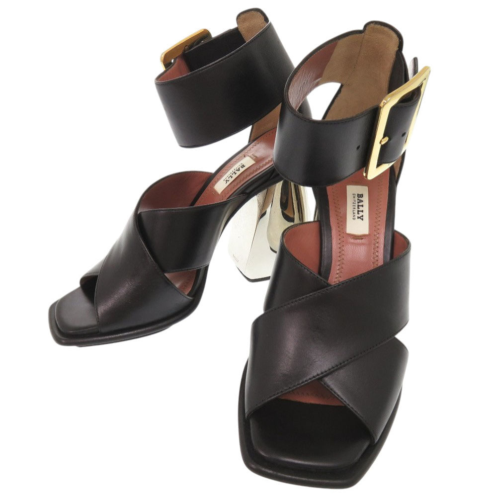 未使用品 バリー JACINTE サイズ36 1/2 レザー ブラック ベルトサンダル サンダル 黒 0883【中古】BALLY