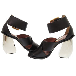 未使用品 バリー JACINTE サイズ36 1/2 レザー ブラック ベルトサンダル サンダル 黒 0883【中古】BALLY