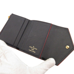 美品 ルイヴィトン モノグラムアンプラント ポルトフォイユゾエ M58880 ネイビー 紺 2つ折り財布 財布 0954【中古】LOUIS VUITTON