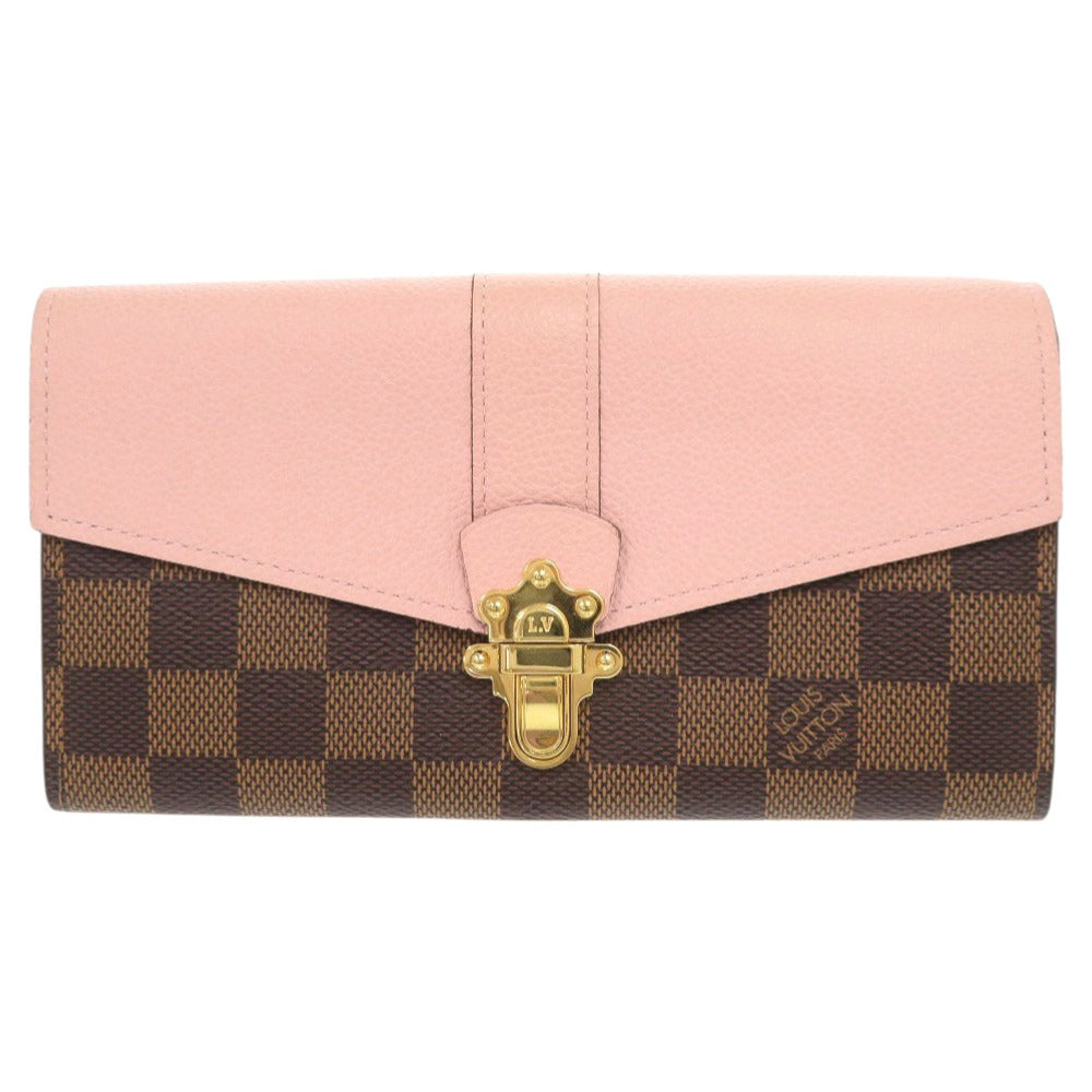 美品 ルイ ヴィトン ポルトフォイユ クラプトン ダミエ N64447 マグノリア 長財布 LV 0982【中古】LOUIS VUITTON