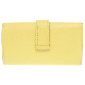 美品 エルメス ベアン 4連 シルバー金具 ヴォーエプソン ジョーヌプッサン R刻印(2014年製) キーケース 0988【中古】HERMES