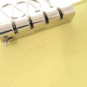 美品 エルメス ベアン 4連 シルバー金具 ヴォーエプソン ジョーヌプッサン R刻印(2014年製) キーケース 0988【中古】HERMES