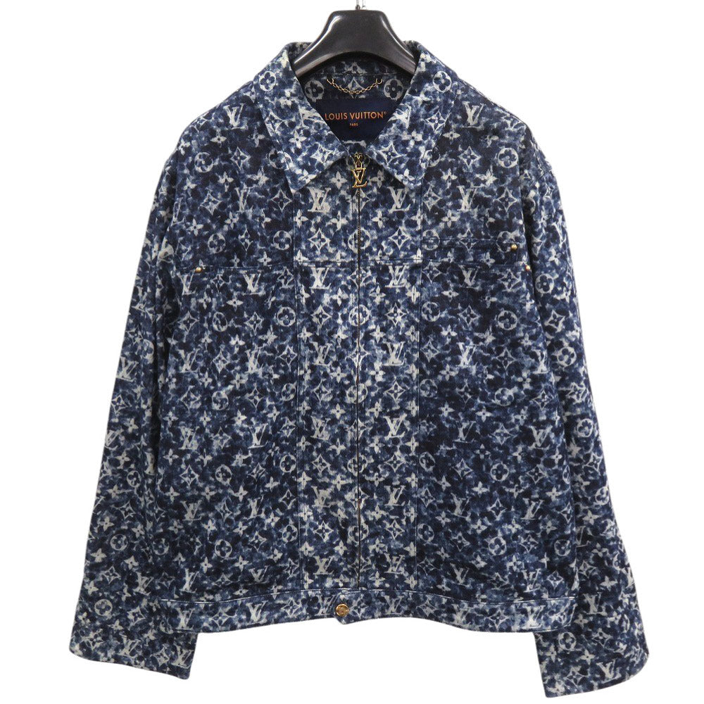 美品 ルイ ヴィトン 23AW ワークウェア デニムジャケット サイズ56 モノグラム RM232M ZO9 HPA05W コットン ブルー ジャケット LV 0995【中古】LOUIS VUITTON メンズ