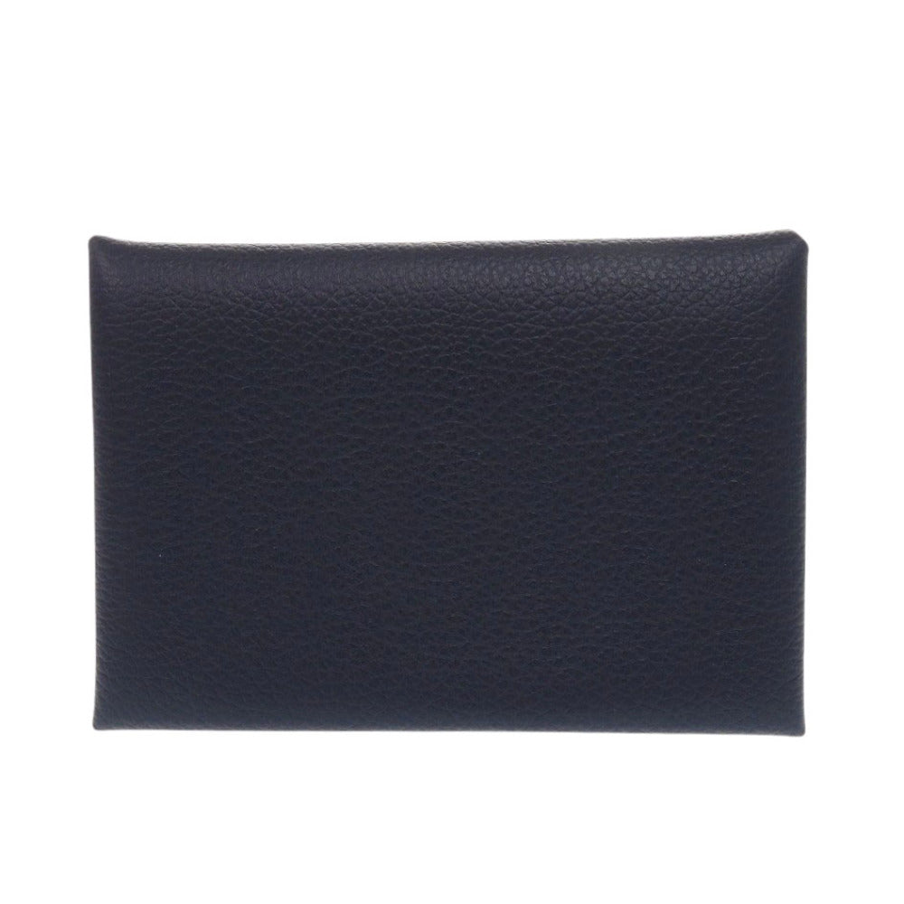 新品同様 エルメス カルヴィデュオ エバーカラー ブルードプリュス W刻印(2024年製) カードケース 青 1004【中古】HERMES