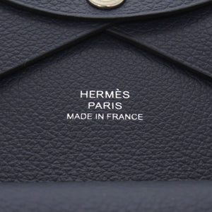 新品同様 エルメス カルヴィデュオ エバーカラー ブルードプリュス W刻印(2024年製) カードケース 青 1004【中古】HERMES