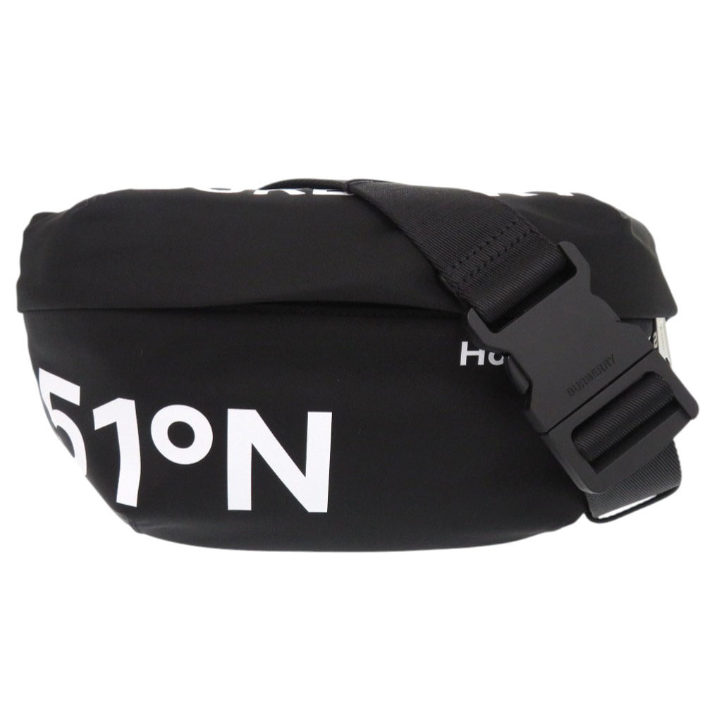 未使用品 バーバリー MD SONNY 8064929 A7250 ナイロン レザー ブラック ホワイト ボディバッグ ウエストバッグ 1007【中古】BURBERRY