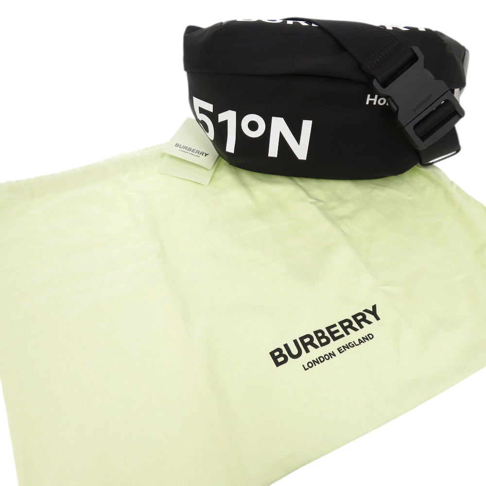 未使用品 バーバリー MD SONNY 8064929 A7250 ナイロン レザー ブラック ホワイト ボディバッグ ウエストバッグ 1007【中古】BURBERRY