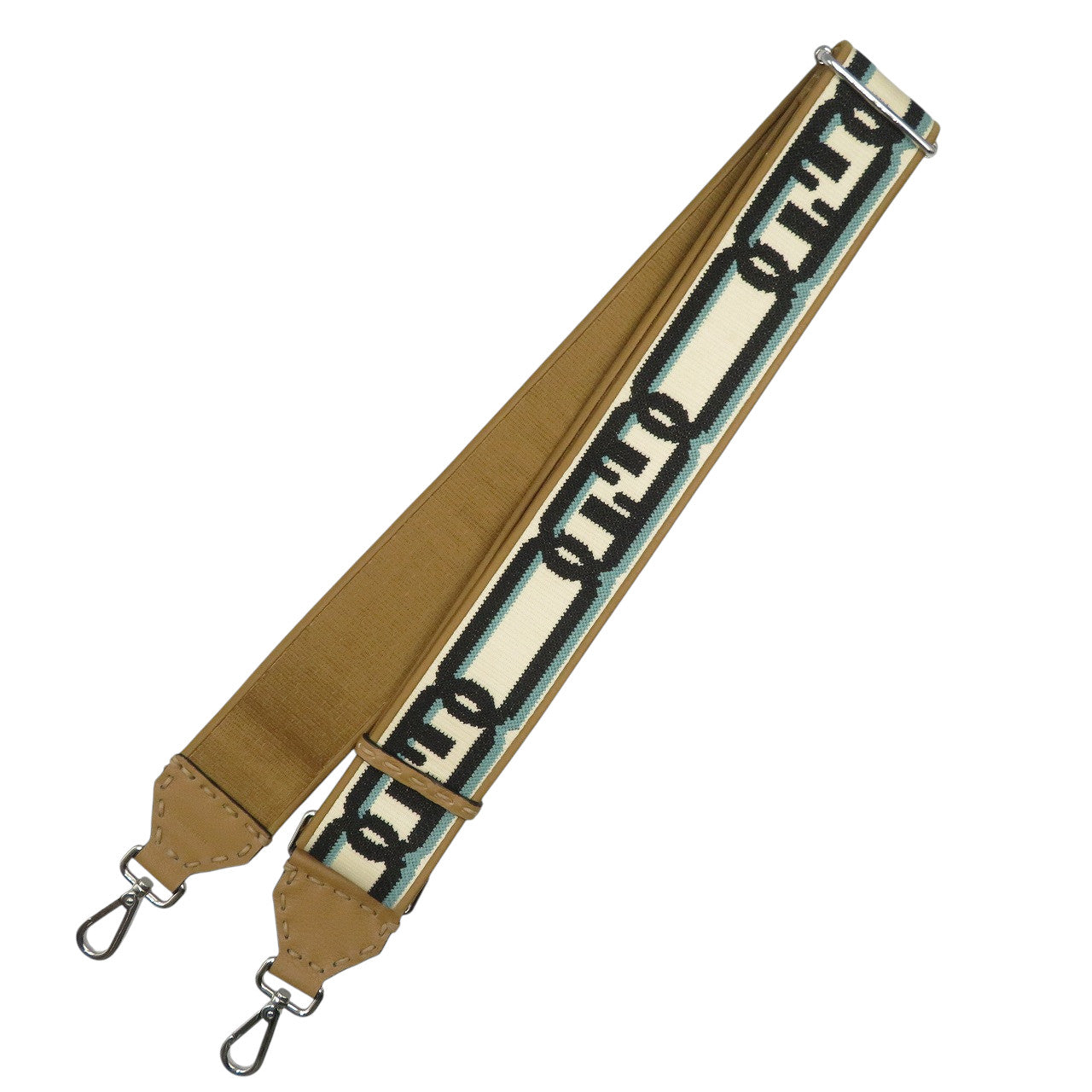 美品 フェンディ ストラップユー キャンバス レザー シルバー金具 ベージュ ホワイト グリーン ブラック ショルダーストラップ 1014【中古】FENDI