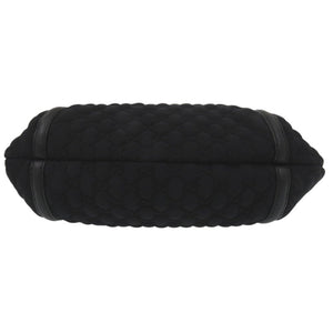 美品 グッチ GGロゴ フリンジ バンブー ワンショルダーバッグ ホースビット ホーボーバッグ ナイロン レザー ブラック 1019【中古】GUCCI