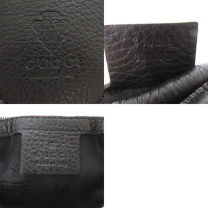 美品 グッチ GGロゴ フリンジ バンブー ワンショルダーバッグ ホースビット ホーボーバッグ ナイロン レザー ブラック 1019【中古】GUCCI