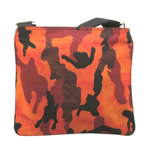 美品 プラダ 迷彩 カモフラージュ サコッシュ ナイロン/テスート オレンジ ショルダーバッグ 1038【中古】PRADA
