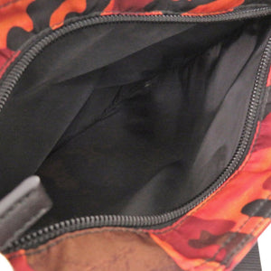 美品 プラダ 迷彩 カモフラージュ サコッシュ ナイロン/テスート オレンジ ショルダーバッグ 1038【中古】PRADA