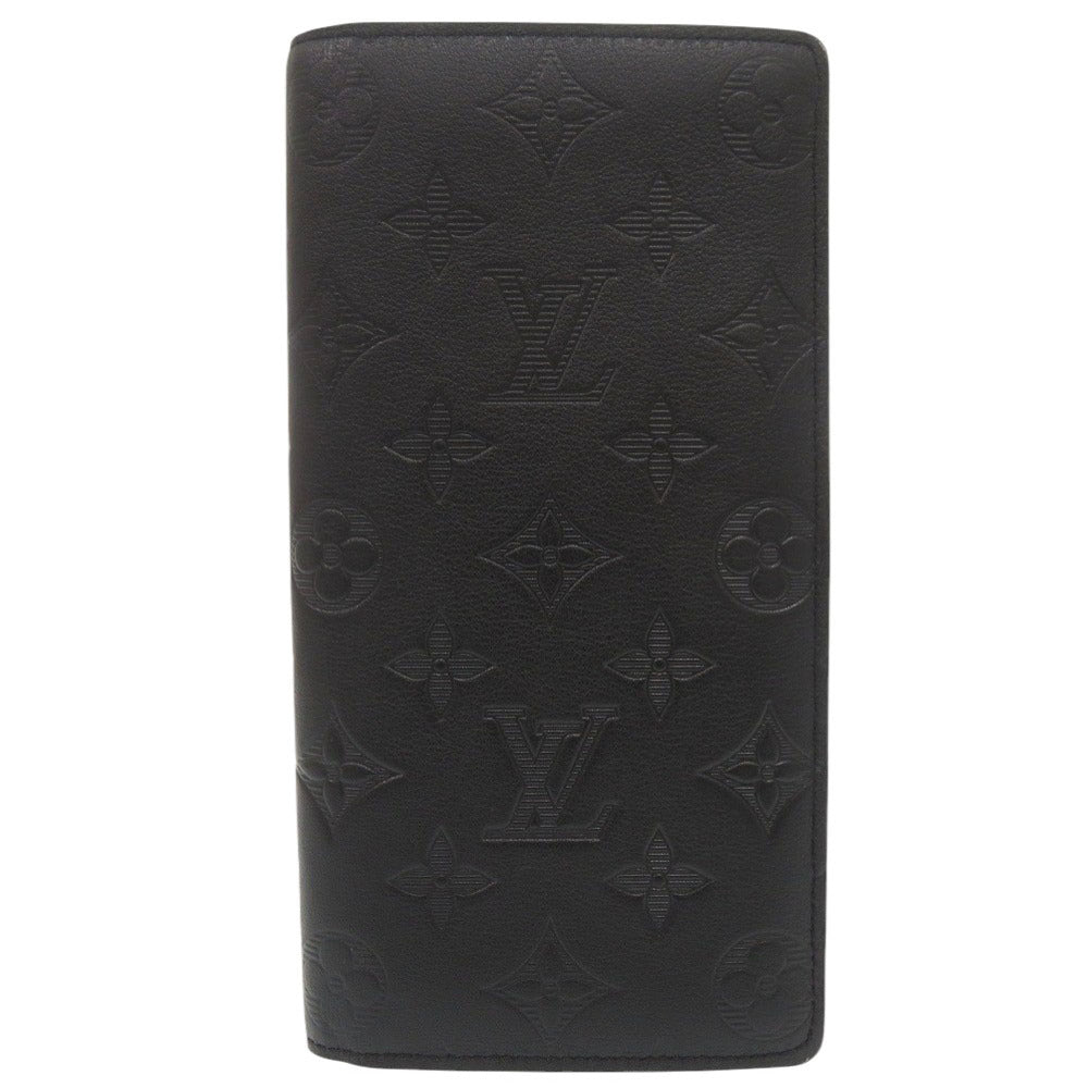 新品同様 ルイ ヴィトン ポルトフォイユ ブラザ モノグラム シャドウ ICチップ M62900 ノワール 二つ折り長財布 LV 1051【中古】LOUIS VUITTON メンズ