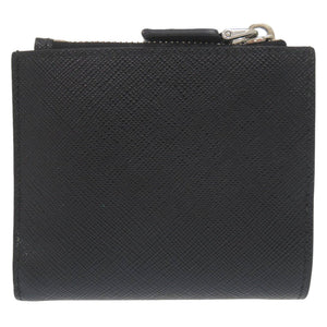 美品 プラダ トライアングルロゴ 2ML049 サフィアーノレザー ブラック 二つ折り財布 1053【中古】PRADA