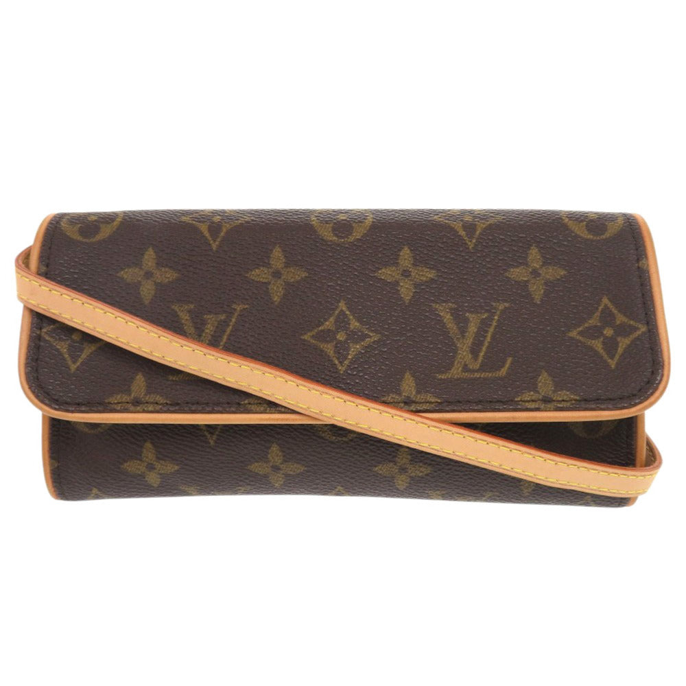 美品 ルイ ヴィトン ポシェットツインPM モノグラム M51854 ブラウン ショルダーバッグ LV 1056【中古】LOUIS VUITTON