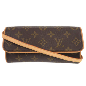美品 ルイ ヴィトン ポシェットツインPM モノグラム M51854 ブラウン ショルダーバッグ LV 1056【中古】LOUIS VUITTON