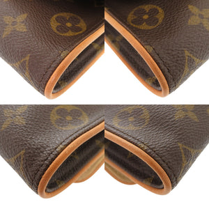 美品 ルイ ヴィトン ポシェットツインPM モノグラム M51854 ブラウン ショルダーバッグ LV 1056【中古】LOUIS VUITTON