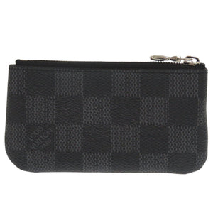 美品 ルイ ヴィトン ポシェットクレ ダミエ グラフィット N60155 ブラック コインケース LV 1070【中古】LOUIS VUITTON メンズ