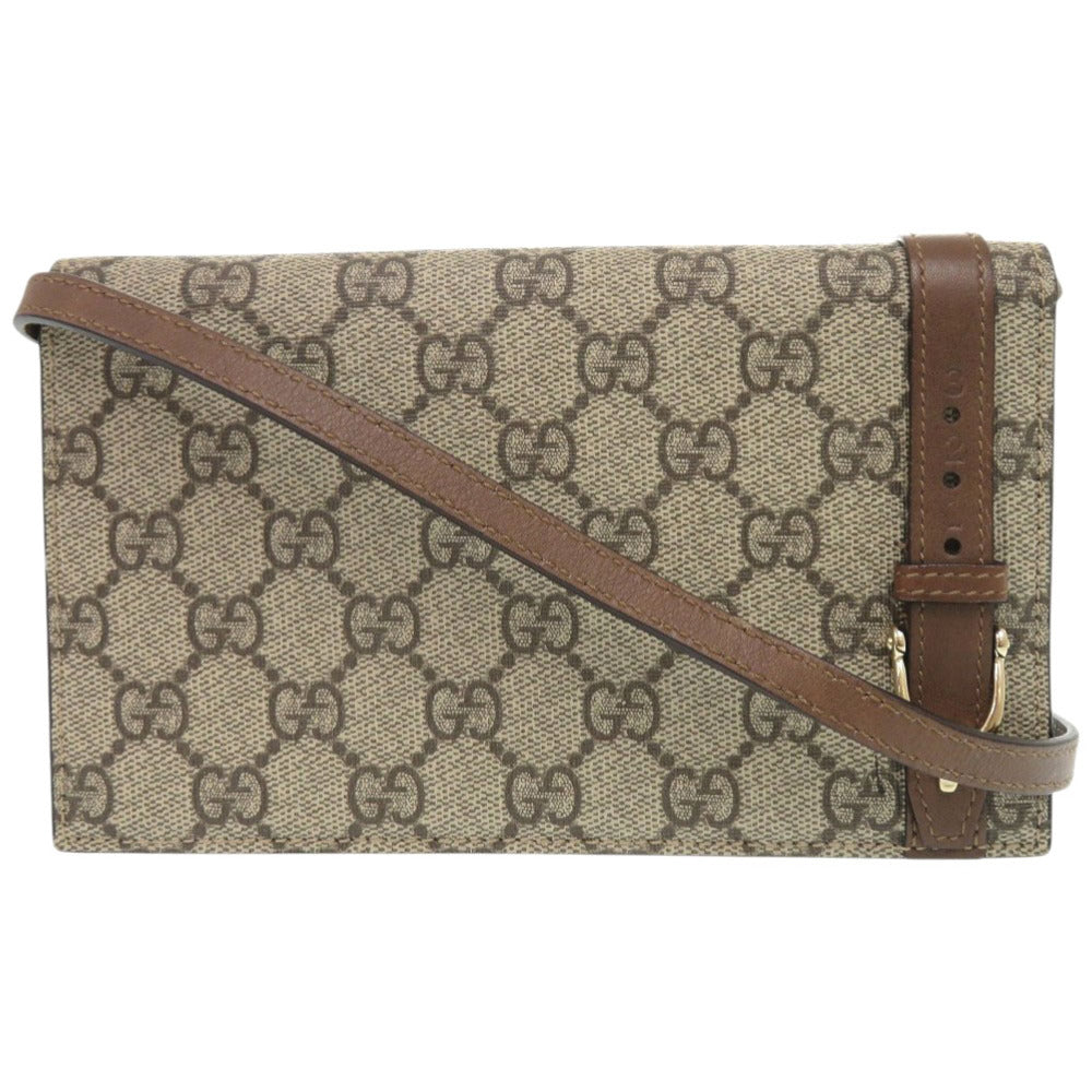 美品 グッチ ニース 354086 GGスプリーム ベージュ ショルダーウォレット ショルダーバッグ 1071【中古】GUCCI