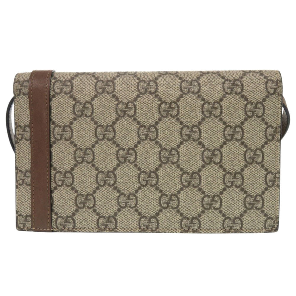 美品 グッチ ニース 354086 GGスプリーム ベージュ ショルダーウォレット ショルダーバッグ 1071【中古】GUCCI