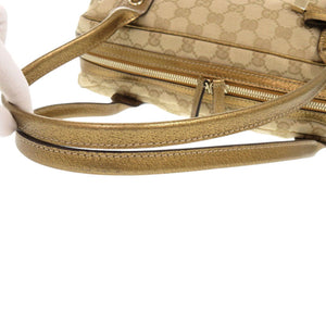 美品 グッチ プリンシー ミニボストンバッグ 161720 GGキャンバス ベージュ ゴールド ハンドバッグ 1076【中古】GUCCI