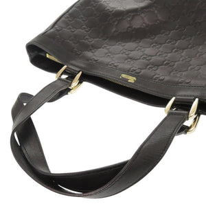 美品 グッチ グッチシマ アビー 170004 レザー ブラック ハンドバッグ トートバッグ 黒 1077【中古】GUCCI