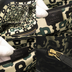 美品 グッチ グッチシマ アビー 170004 レザー ブラック ハンドバッグ トートバッグ 黒 1077【中古】GUCCI