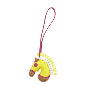 未使用品 エルメス ジージーカマイユ キーホルダー アニョーミロ ライム/ローズパープル/チャイ 黄色 Z刻印(2021年製) 1079【中古】HERMES