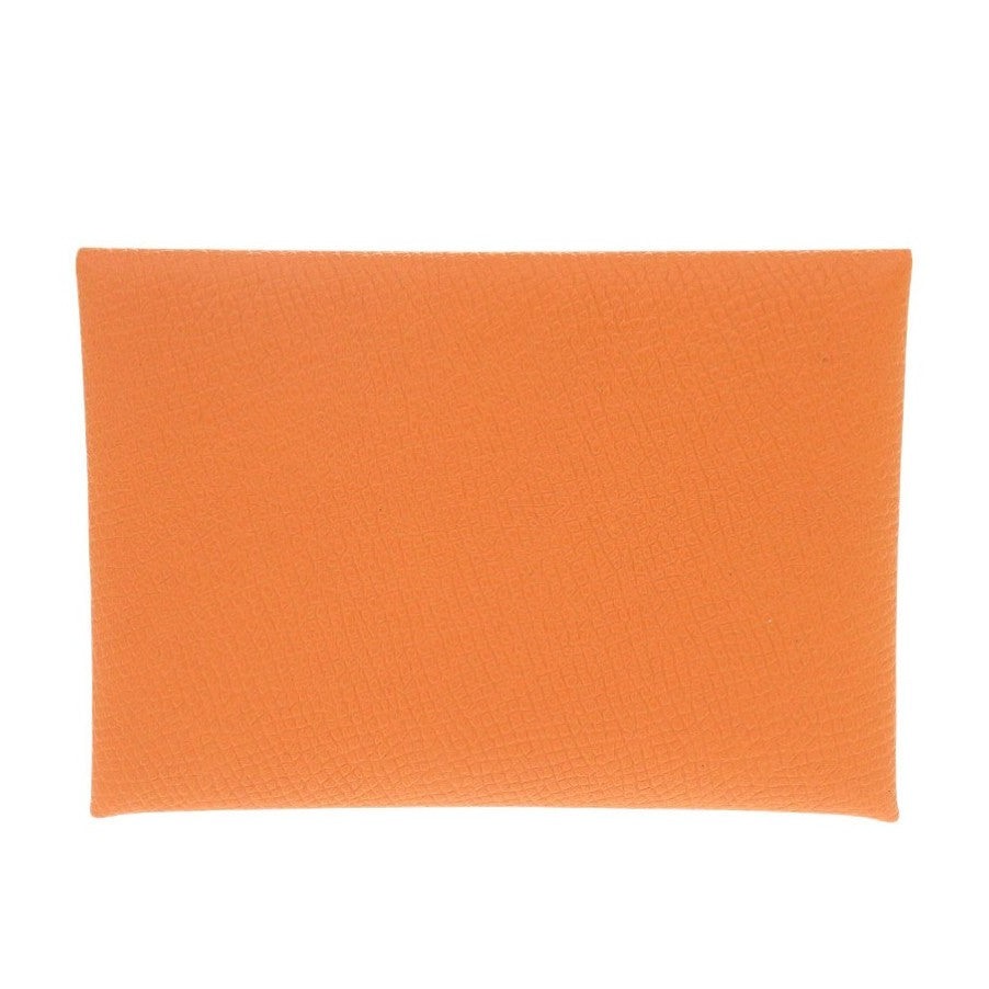 未使用 エルメス カルヴィデュオ ヴォーエプソン オレンジ B刻印(2023年製) カードケース 1080【中古】HERMES