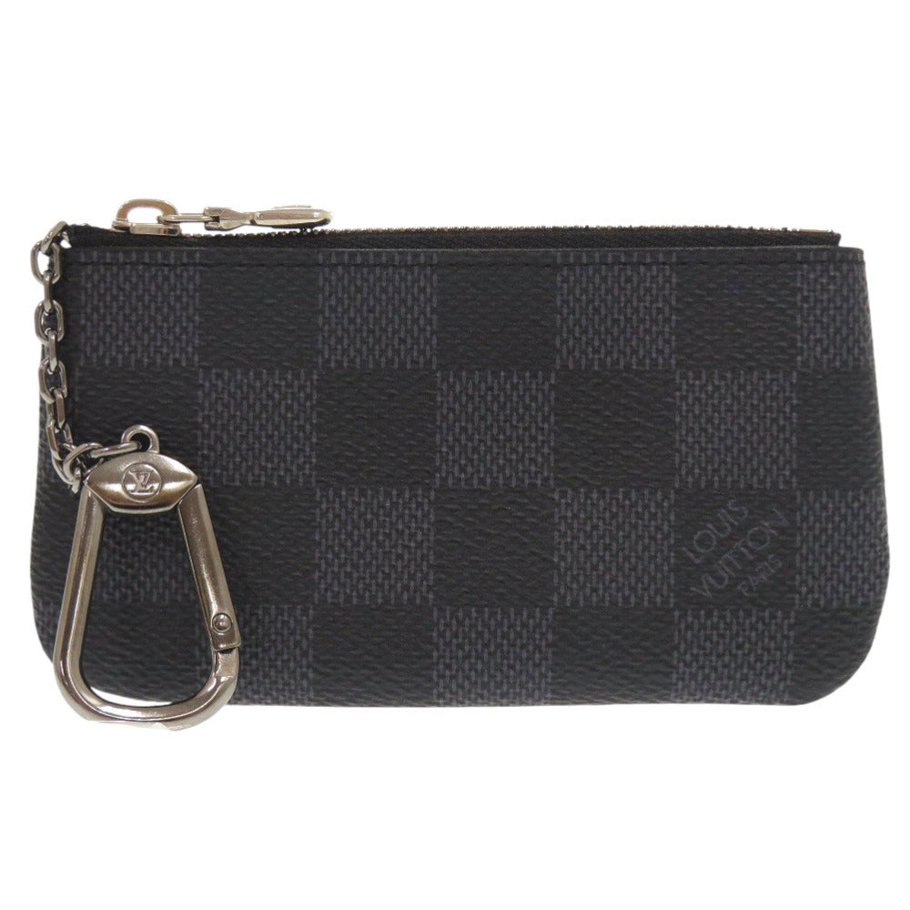 美品 ルイ ヴィトン ポシェットクレ ダミエ グラフィット N60155 ブラック コインケース LV 1091【中古】LOUIS VUITTON メンズ