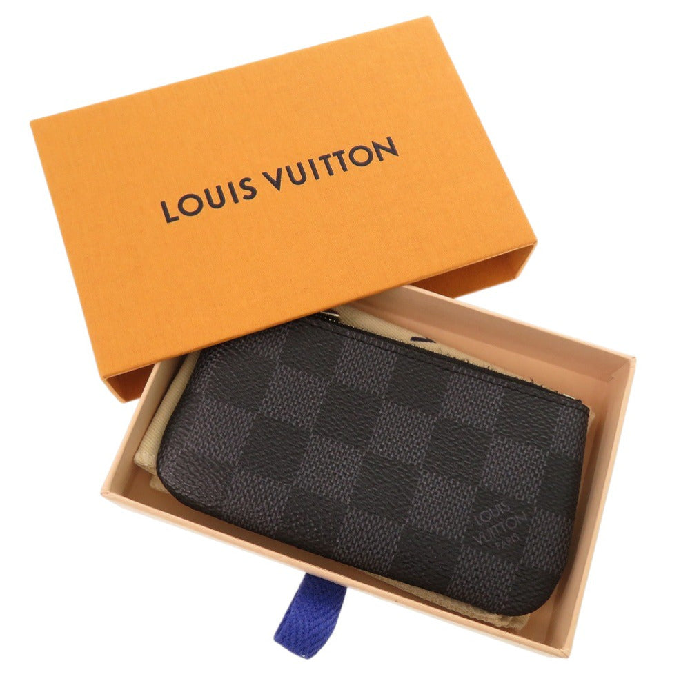 美品 ルイ ヴィトン ポシェットクレ ダミエ グラフィット N60155 ブラック コインケース LV 1091【中古】LOUIS VUITTON メンズ