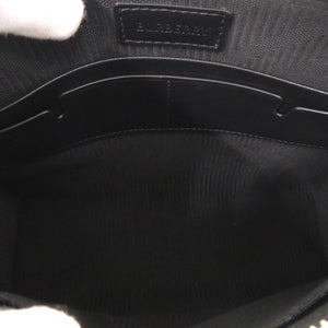 未使用 バーバリー レザー ブラック ポーチ クラッチバッグ 黒 1093【中古】BURBERRY