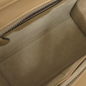 美品 セリーヌ ラゲージ マイクロショッパー レザー ベージュ ハンドバッグ 1112【中古】CELINE