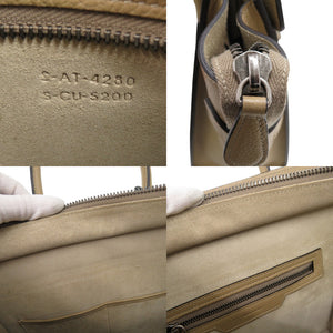 美品 セリーヌ ラゲージ マイクロショッパー レザー ベージュ ハンドバッグ 1112【中古】CELINE